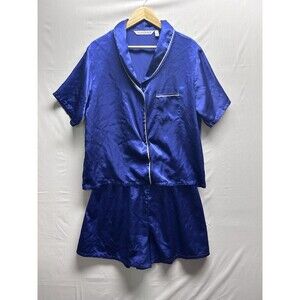 Victorias Secret Women’s Large Royal Purple Satin Pajama Set 90s Y2K Vintage